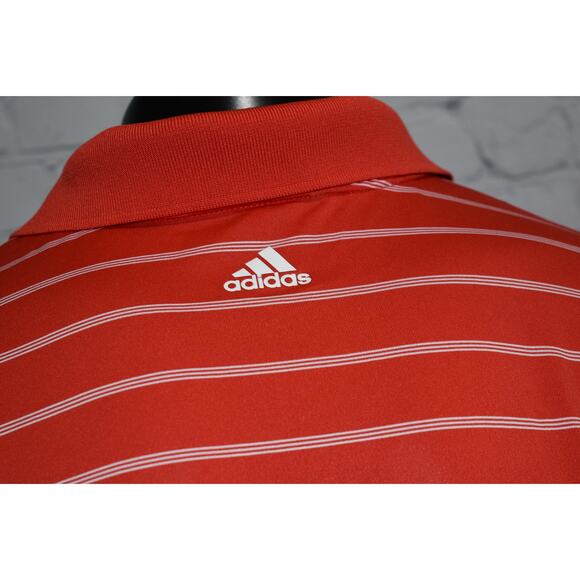 Adidas Golf Polo Shirt Mens Size Large Polyester Performance Red Short Sleeve - Picture 1 of 6